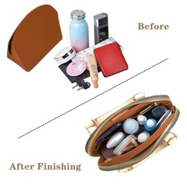 MISIXILE Felt Purse Alma BB PM Organizer Insert Shell Tote Organizer for Women Fits Alma BB PM Insert(PM,Brown)