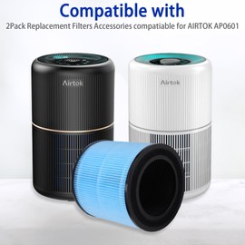 GreeSuit H13 HEPA Filter Replacement Compatible for AIRTOK AP0601 Air Purifier - True HEPA Filter Replacement (2Pack)