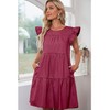 luvamia Ruffle Sleeve Babydoll Dress for Women Jean Dresses for