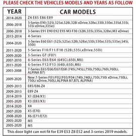 Car Door Light Projector Door Lighting for 1 2 3 4 5 6 7 Series X1 X2 X3 X4 X6 M GT Series, Car Door Projector for Logo, Door Projectors Entry Lighting, Underbody Lighting Car Accessories (Pack of 4)