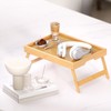 Fibogollo 2 Pack Bamboo Bed Tray Table with Folding Legs,Breakfast