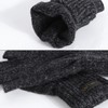 Fingerless Gloves Men - Wool Thermal Fleece Knit Mitten Warm