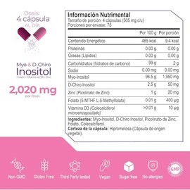 Eternal Nutrition Essentials Inositol Myo Chiro 300 Cápsulas Folato Metilado Mthf Vitamina Zinc Porciones 2020 Bienestar Hormonal Salud Femenina
