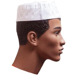 Dupsie's White Kofia Hat African Embroidered Kufi Cap