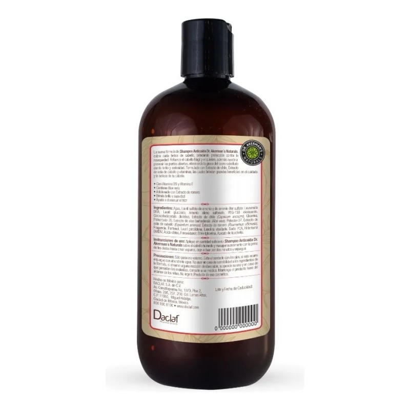 Shampoo Anticaida Refuerza El Cabello Frgil Dr. Akermans