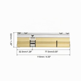 PATIKIL 32.5/77.5 (110 mm Total) European Double Lock Cylinder Door Cylinder Lock with 8 Keys for Wooden Doors Aluminium Door