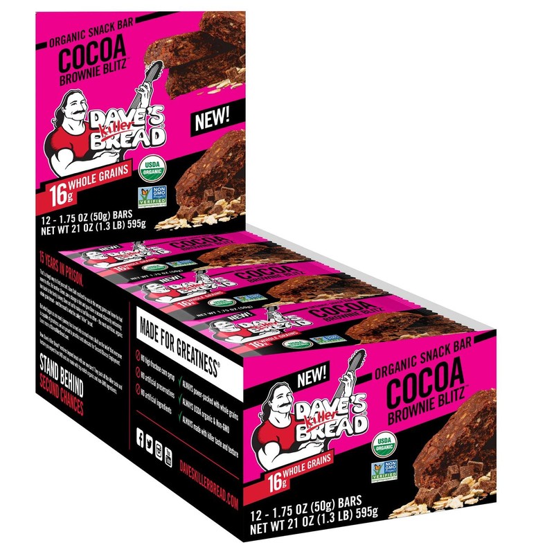 Dave's Killer Bread Cocoa Brownie Blitz Organic Snack Bars, 12