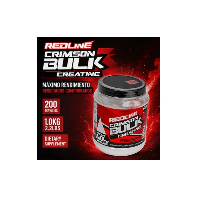 Redline Creatina Monohidratada Crimson Bulk Natural 1kg Natural