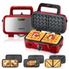 FOHERE Waffle Maker 3 in 1 Sandwich Maker 1200W Panini
