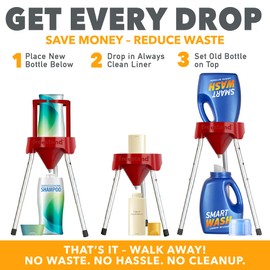Freestand™ Bottle Emptying Kit – No More Wasted Product – Get Every Last Drop of Shampoo, Conditioner, Facial Cleansers, Moisturizers, Sunscreen, Body Wash, Perfume, Hair Serums, Serums, & More