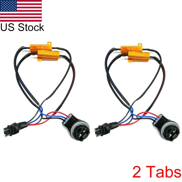 blumax_tech 2PCS 2Tabs 3157 4157 LED Turn Signal Load Resistor