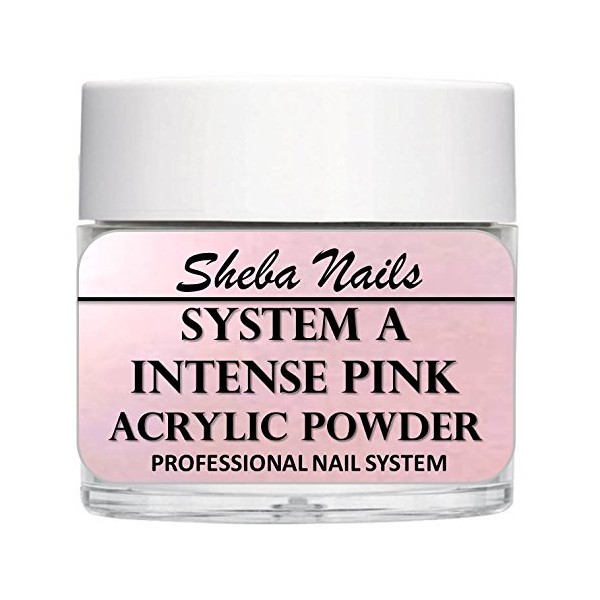 SHEBA NAILS System A Acrylic Nail Powder INTENSE PINK- 16oz