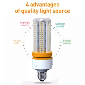 New Sunshine 2 Pack 60W LED Corn Light Bulb 7500 Lumin 600W Replacement E26 Cool Daylight White Color for Indoor Outdoor Building Appliction, 2 Count (Pack of 1)