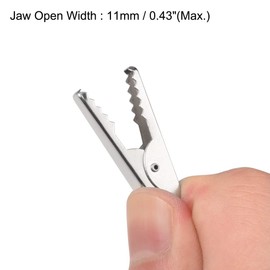 uxcell 20pcs 10A Heavy-Duty Alligator Clips,Battery Crocodile Electrical Test Clamps,Battery Charger Clamp,Silver Tone