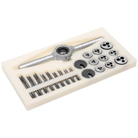 QingYJ 31pcs Mini Tap and Die Set, Tap & Die Sets M1 to M2.5, Thread Repair Kits for Threading Internal and External Threads, U7V-9PB-MX3394