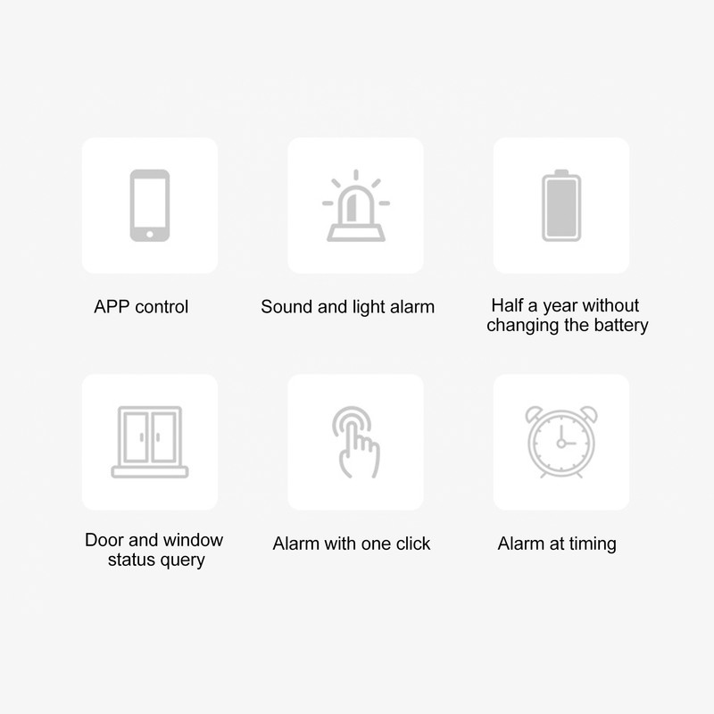Door Magnetic Alarm Sensor WiFi Connection Light Sound APP Remind