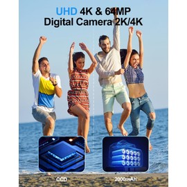 oolong Digital Camera,4K 64M Autofocus Camera,Compact All-in-one Digital Camera,Portable Mini Camera with 32G Memory Card,18X Digital Zoom,2.8 inch Screen and 16 Filters,for Teens,Kids,Beginners