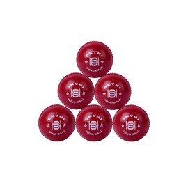 SKYHI Wind Cricket Balls - Soft Practice Training Wind Cricket Balls for Indoor & Outdoor - Soft Practice Training Cricket Ball for Cricket Coaching Bowling Pack of 6 (RED)