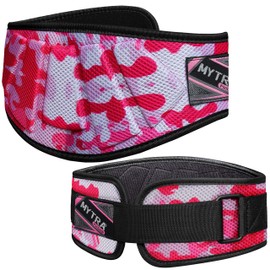 Mytra Fusion Ultra Sleek Camo Fitness Weight Lifting Belt for Heavy Lifting, Crossfit, Bodybuilding, pink, m