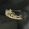 Gold Tiara Crystal Crown Bridal Wedding Queen Bee Tiara Women