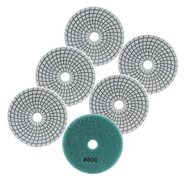 FOCSTOL Diamond Wet Polishing Pads - 6pcs 100mm Grit 800 Polishing Kit for Granite Marble Artificial Stone Quartz for Angle Grinder