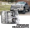 CNNELL LED DRL Headlight Assembly Compatible with 2007-2013 Chevy Silverado