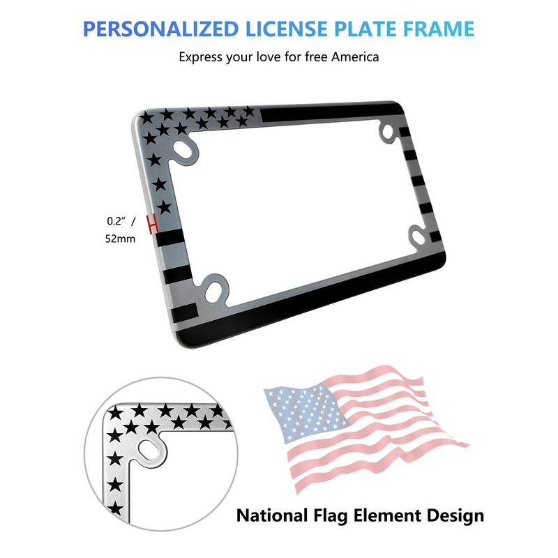 Motorcycle License Plate Frame, Motorcycle Flag Plate Holder Mount