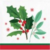 2-Ply Holly and Mistletoe Christmas Beverage Napkins - 5" -