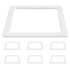 KastLite 3-Pack Custom Size White Goof Rings | Recessed Light Trim Ring for Oversized Ceiling Holes | .080" Thick Acrylic Cover Plate for Can Lighting, Ceiling Fans, Fixtures | Square, Paintable