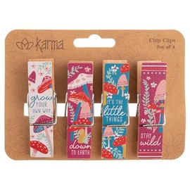 Karma Chip Clips - Bag Clips - Potato Chip Bag Clips - Colorful and Fun Bag Clips for Food and Storage - One Size - Mushroom