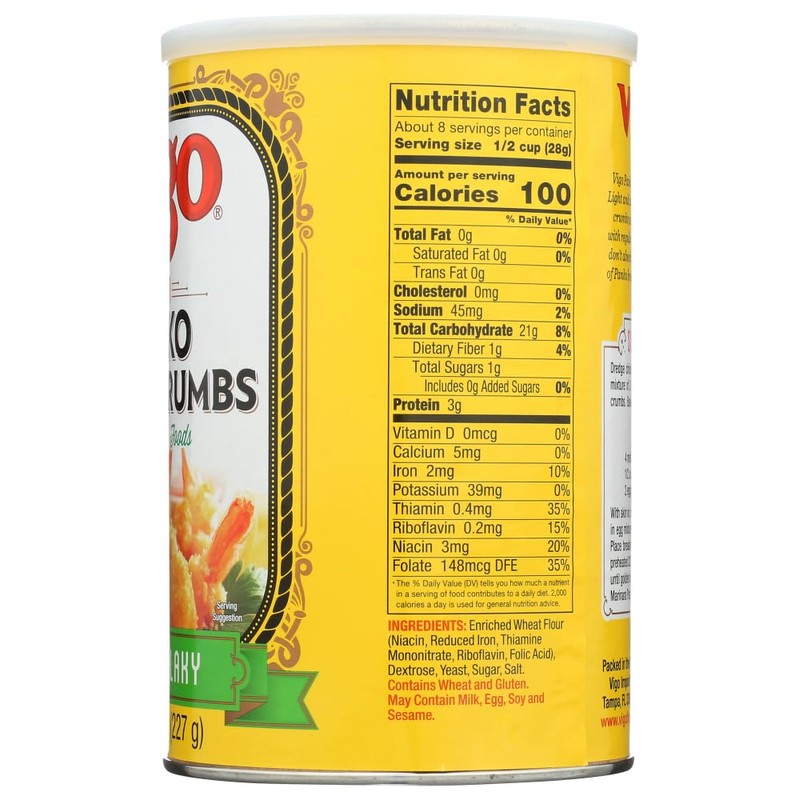 Vigo Breadcrumb Panko Plain, 8 oz (Packaging May Vary)