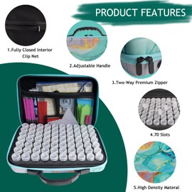 AYIYUN 70 Slots Diamond Painting Storage Containers, 5d Diamond Art Accessories and Tools, Diamond Painting Accessories Kit DIY Art Craft Jewelry Beads Rhinestones Organizer Box(Green)