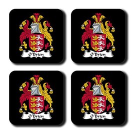 O'Brien Coat of Arms/Family Crest Coaster Set, by Carpe Diem Designs – Made in the U.S.A.