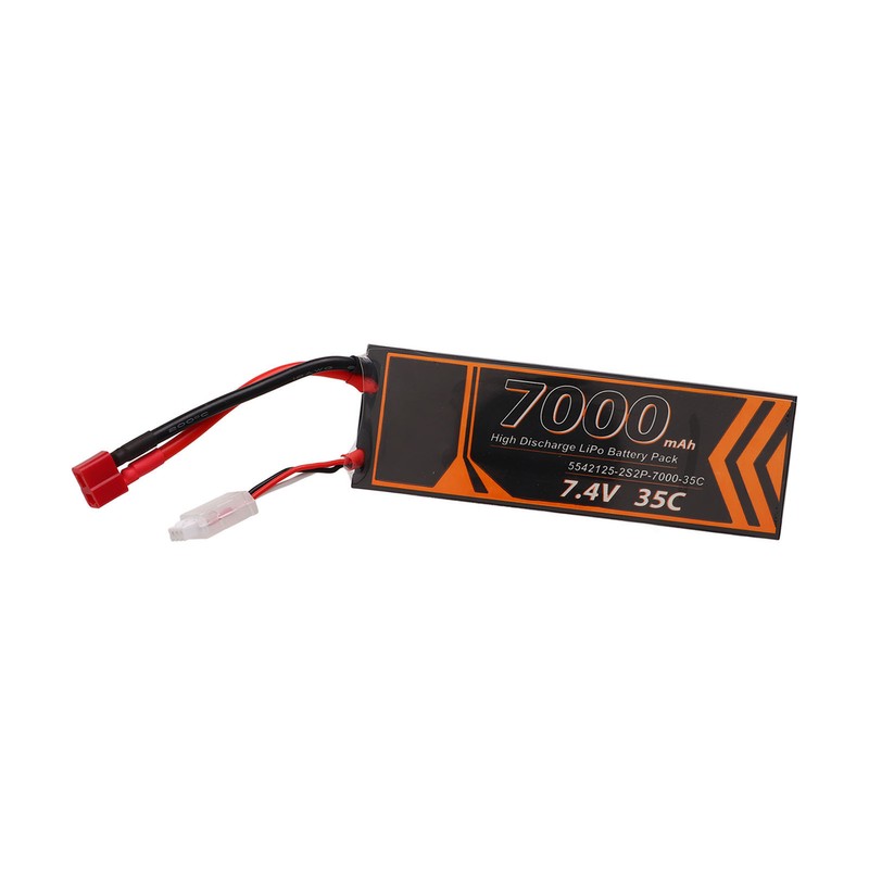 7000mAh Lipo Battery 35C Discharge Rate 7.4V 2S2P T Shape