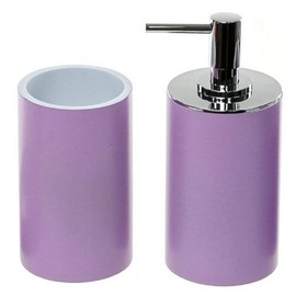 Gedy YU580-79 Yucca Stylish Bathroom Accessory Set, Lilac