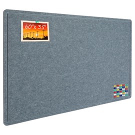 Large Bulletin Felt Board,60 x 35 Inches Decorative Felt Pin Board for Wall
