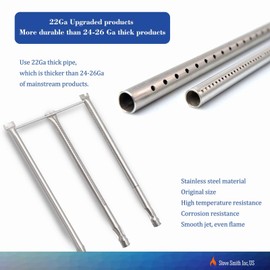Tombili 7506 Stainless Steel Burner Tube and Crossover Set for Weber Genesis 1000 to 5500, Weber Genesis Platinum & Gold Models Prior to 2002 Gas Grill Models.