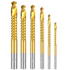 6 Pack Titanium Coated HSS Twist Drill Bits, 3-8mm Hex