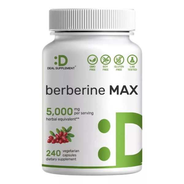 Deal Supplement Berberina Max 5000mg Control Glucosa + Corazón Sano 240 Caps