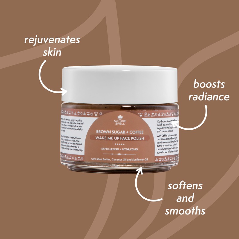 Nature Spell Brown Sugar & Coffee Exfoliating Face Scrub, Gently