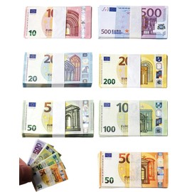 EYVRPAU Play Money 7 Sets (Approx 120 Pieces) Miniature, 7 Different Designs - Realistic for Role Play, Merchant Shop & Learn to Count, Educational Kids Toy