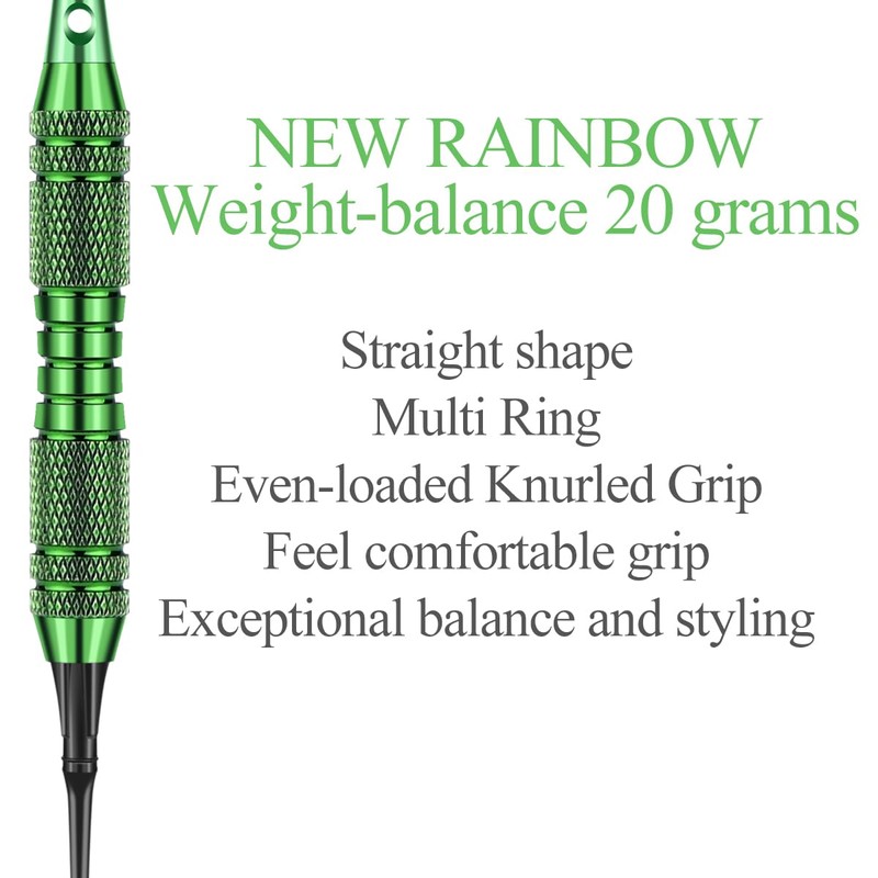 sanfeng Plastic Tip Darts 20 g with Green Plated Brass