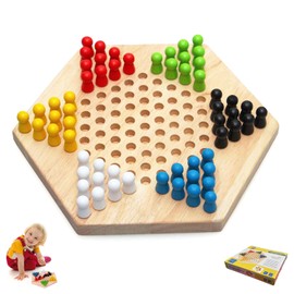 CUANSU Juego de Mesa de Damas Chinas, Tablero de Estrategia de Damas,Juego de Mesa, Juego de Estrategia, Damas Chinas Coloridas