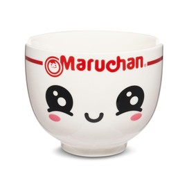 Maruchan Ramen Bowl Cute Kawaii Happy Face 2 Piece Ramen Bowl Set Microwave Safe Dishwasher Safe with Chopsticks