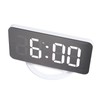 LED Digital Alarm Clock USB Charging Mirror Clock with 4