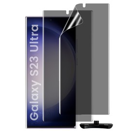 PHISIMOO For Galaxy S23 Ultra Privacy Screen Protector [2 PACKS], Full Coverage Screen Protector for S23 Ultra [Soft TPU Material], Support Fingerprint Unlock, Aity-Peeping, Bubble Free, Easy