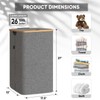 BALEINE Laundry Hamper with Lid, Tall Laundry Baskets with Bamboo