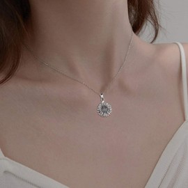 ONEFINITY Sunflower Urn Necklace for Ashes Sterling Silver You are My Sunshine Pendant Cremation Jewelry for Ashes of Loved Ones Keepsake