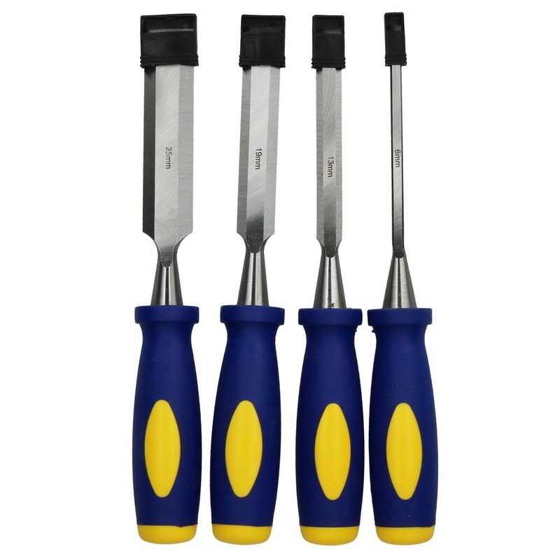 4pc Chisel Carving Wood Work Carpentry Bevel Edge Edged Chisels