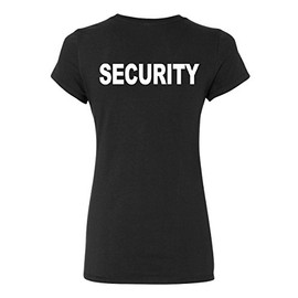 Security Women's T-Shirt Bouncer Police Event Staff Uniform Guard Shirt Black Small